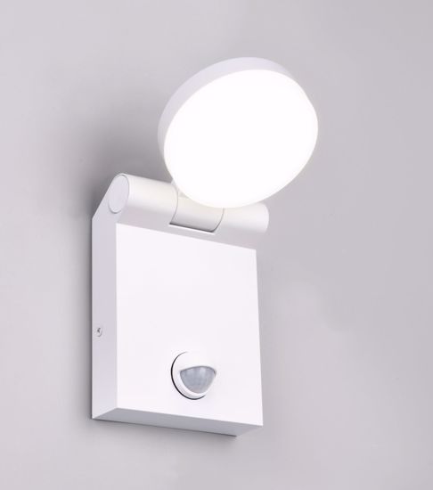 Applique bianca da esterno con sensore crepuscolare movimento led 7w cct ip44