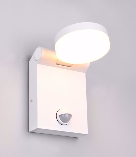 Applique bianca da esterno con sensore crepuscolare movimento led 7w cct ip44