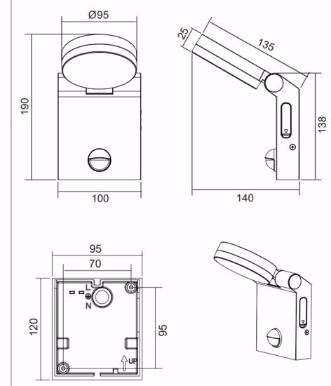 Applique bianca da esterno con sensore crepuscolare movimento led 7w cct ip44