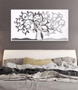 Capezzale 80x43 quadro albero della vita moderno sacra famiglia grigio antracite