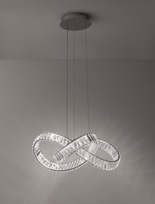 Lampadario fiocco di cristallo per camera da letto design