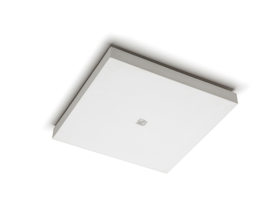 Plafoniera quadrata led 11w 2700k 20x20 cm bianca gesso cristaly verniciabile