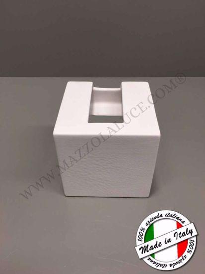 Applique cubo di gesso ceramica bianco moderno pitturabile