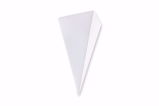 Applique in ceramica bianco angolare forma piramidale verniciabile per angolo parete