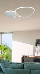 Plafoniera grigio design moderna per soggiorno led 33w 3000k