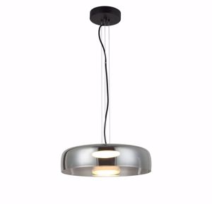 Lampadario campana di vetro fume&apos; per tavolo da cucina moderna