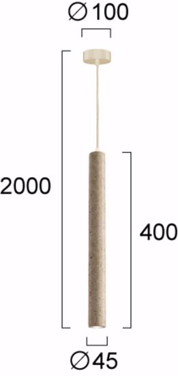 Lampada cilindro a sospensione pietra beige pepe led 7w 3000k