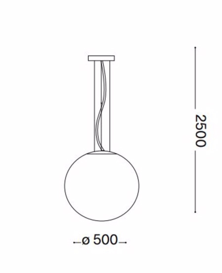 Lampada mapa bianco ideal lux sp1 d50 boccia di vetro bianco 50cm