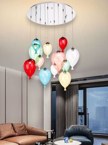 Ideal lux clown color sospensione palloncini vetro colorati 12 luci