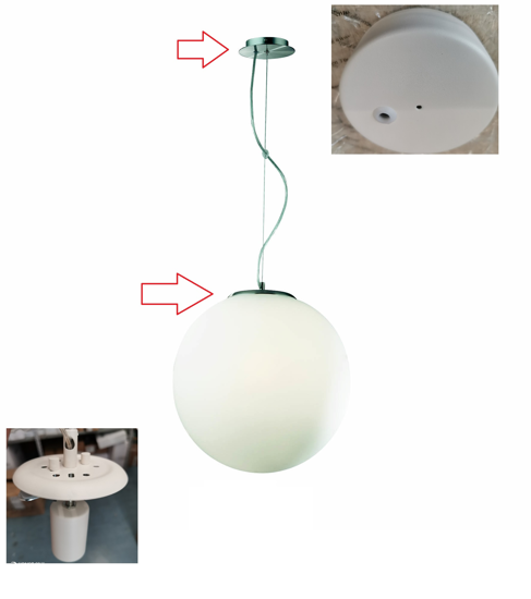 Lampada mapa bianco ideal lux sp1 d50 boccia di vetro bianco 50cm