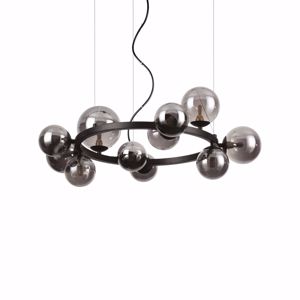 Perlage sp11 ideal lux sospensione lampadario nero per soggiorno