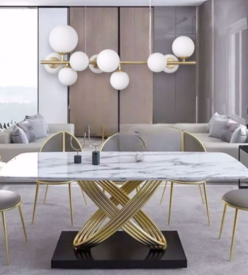 Perlage sp10 ideal lux sospensione oro ottone sfere vetro per soggiorno
