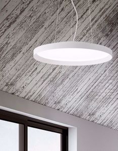 Fly ideal lux sospensione anello led 26w 4000k bianco 45cm
