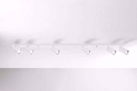 Binario design bianco 6 luci 120cm con faretti gu10 orientabili