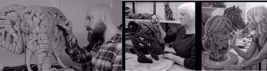 Scultura da tavolo design testa di tigre edge sculture