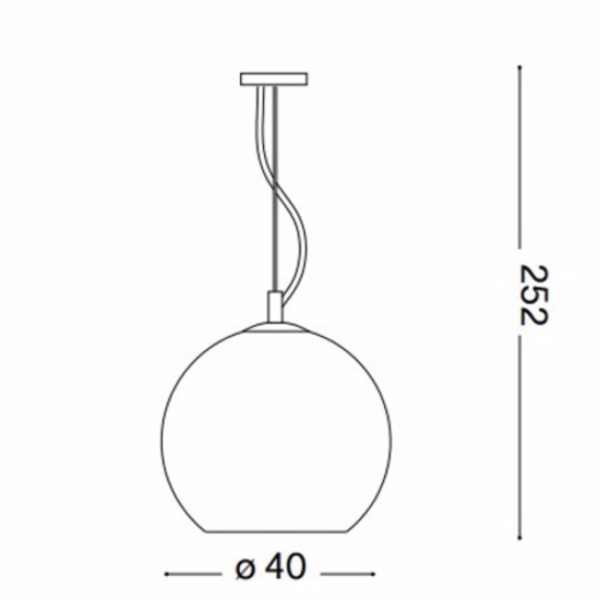 Nemo sp1 d40 ideal lux lampadario sfera in vetro trasparente