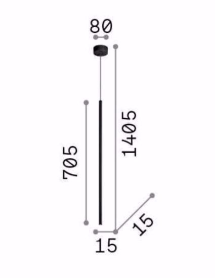 Filo ideal lux lampada a sospensione cilindro 70cm ottone satinato led 3,5w 3000k