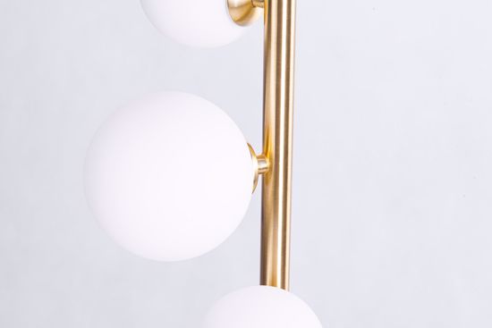Lampade da terra moderna oro lucido sfere vetro bianco per salotto