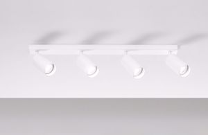Isyluce spot bianco da soffitto 4 luci faretti orientabili gu10 led