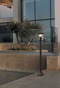 Paletto da giardino per esterno design nero lanterna moderna ip44