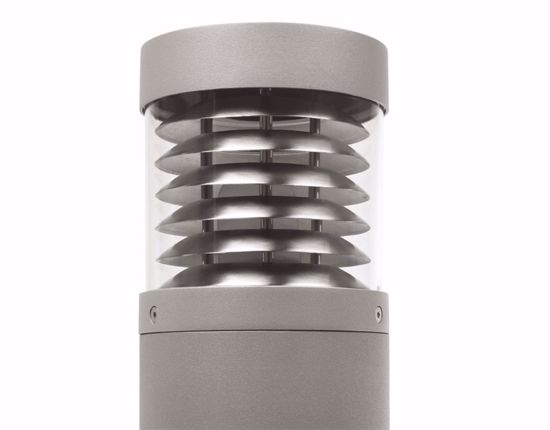 Lampione da giardino 110cm cilindro alluminio ip55 grigio e27 per esterno