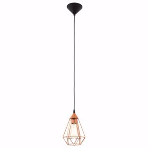 Lampada a sospensione vintage in metallo colore rame