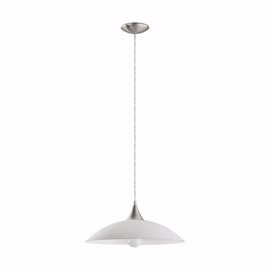 Lampadario per cucina piatto in vetro bianco rigato