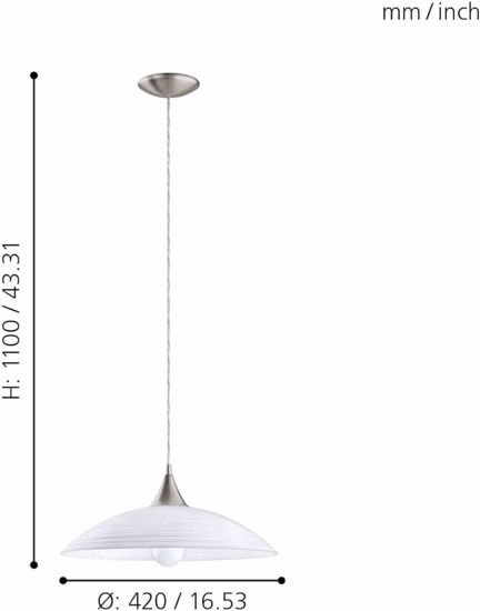 Lampadario per cucina piatto in vetro bianco rigato