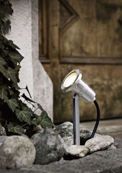Faretto a picchetto grigio per giardino ip44 orientabile lampadina inclusa