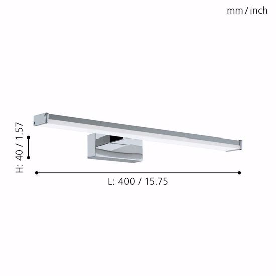 Applique per specchio da bagno 7w 4000k ip44 cromo 40cm