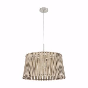 Lampadario per cucina canestro legno acero chiaro