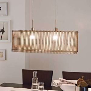 Lampadario ovale legno acero per tavolo da pranzo