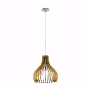 Lampadario da cucina moderna 38cm design legno acero