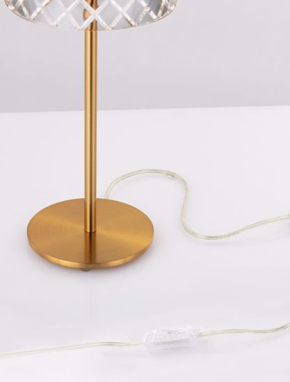 Lampada da comodino oro acrilico trasparente design contemporaneo
