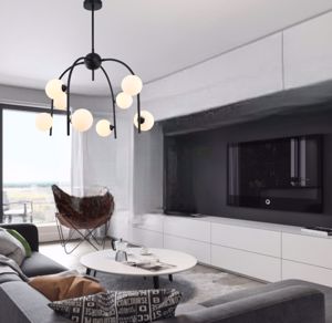 Plafoniera moderna nera per soggiorno design