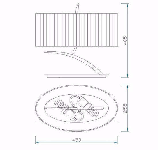 Lampada per camera da letto cromo lucido moderna design ovale