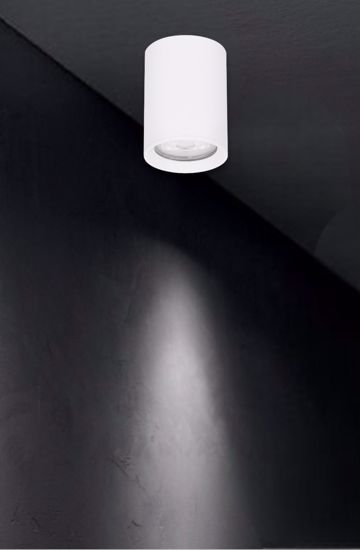 Faretto spot led cilindro metallo bianco per interni da soffitto gu10