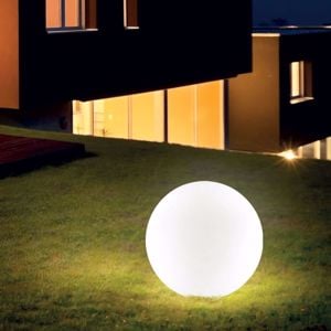 Sole pt1 ideal lux lampada da terra per esterno giardino sfera bianca 40cm