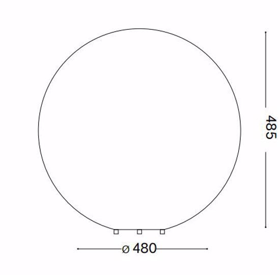 Doris pt1 d48 lampada da terra sfera per esterno bianca granito ip44