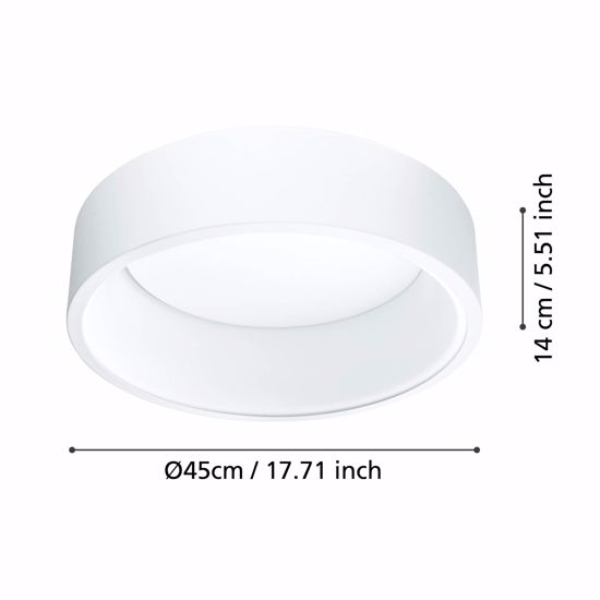 Plafoniera led 45cm 25w 3000k dimmerabile bianco moderna rotonda