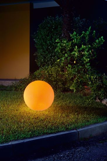 Lampada da terra per giardino sfera ip65 28cm colore ligneo linea light oh! mars