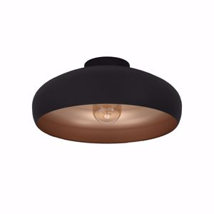 Plafoniera cupola metallo nero marrone