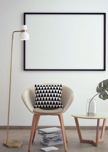 Miloox fifty piantana per soggiorno moderno ottone vetro bianco orientabile