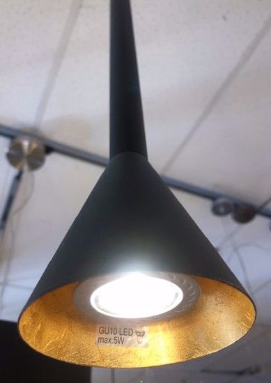 Lampadario nero oro 4 luci a sospensione per soggiorno