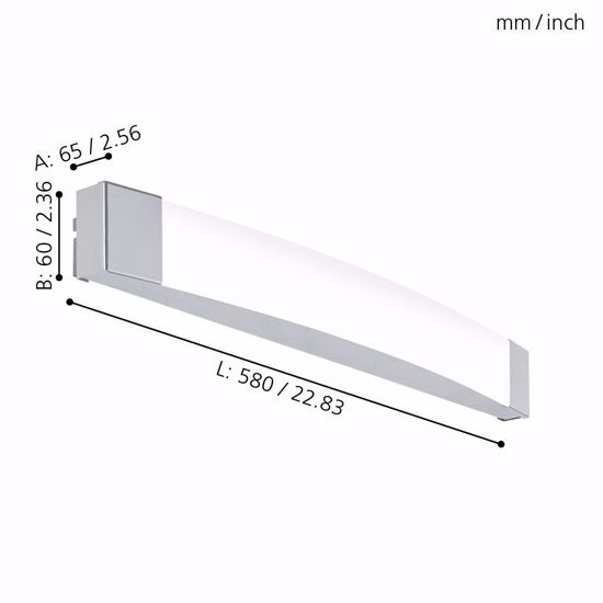 Applique per specchio per bagno ip44 16w 4000k cromato