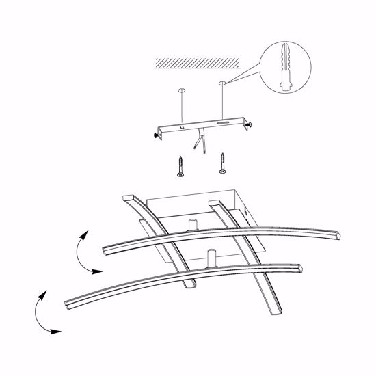 Plafoniera cromata bacchette led 3000k 20w design moderna