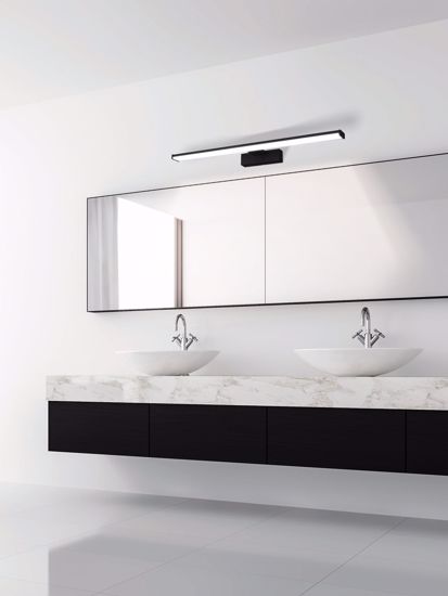 Applique nero per specchio da bagno moderno ip44 led 11w 4000k 60cm