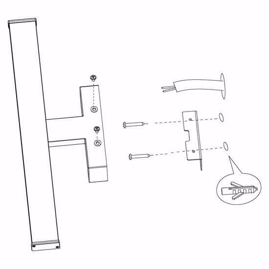 Applique nero per specchio da bagno moderno ip44 led 11w 4000k 60cm