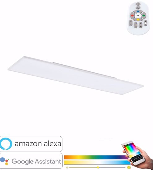 Plafoniera rettangolare led 120x30 dimmerabile tramite app 32w rgb 2700k a 6500k