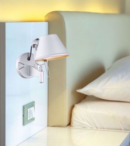Applique grigio luce orientabile per testata camera da letto